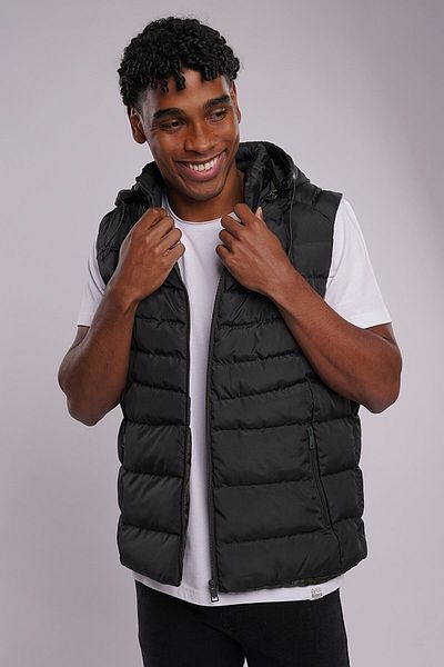 PIQUE Yamaç Men's Black Hooded Puffer Vest