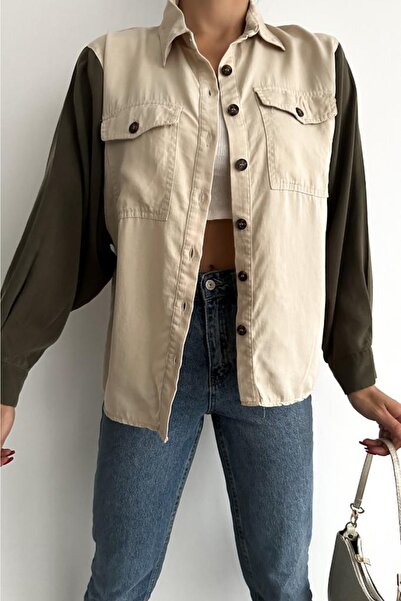 FEMELLE Női dupla zsebgombos részletes kabát