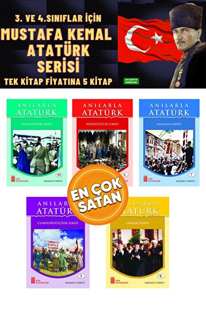 GÖNÜL YAYINCILIK 3.ve 4.sınıflar Için Mustafa Kemal Atatürk Serisi 5 Kitap