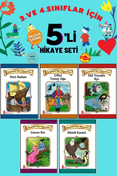 GÖNÜL YAYINCILIK 3.ve 4.sınıflar Için Okumayı Sevdiren 5'li Hikaye Kitabı Seti