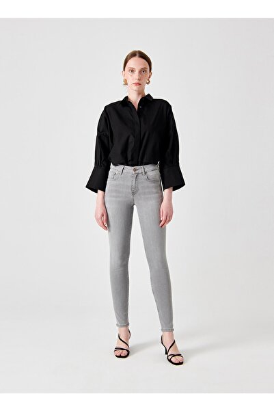 Denim Trip Normal Bel Dar Paça Skinny Fit Gri Kadın Denim Pantolon Dtk331 Gri