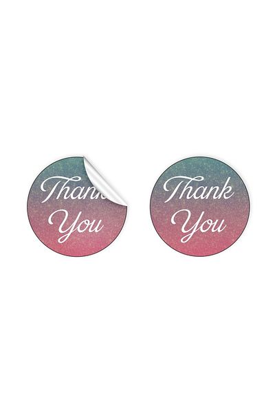 anka design Coated Sticker (4x4cm) 48 Pieces - Thank You -