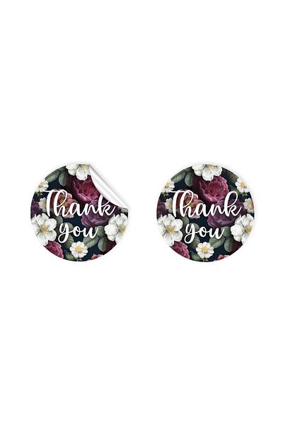 anka design Coated Sticker (4x4cm) 48 Pieces - Thank You -