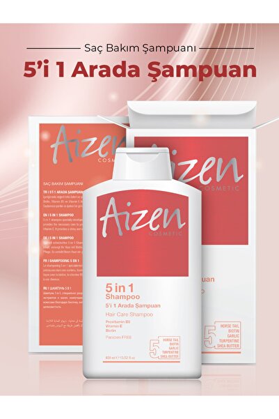 Aizen 5i 1 Arada Saç Şampuanı - 5 Bakım Tek Şampuan - Kepek - Dökülme - Zayıf Saç Telleri 400ml