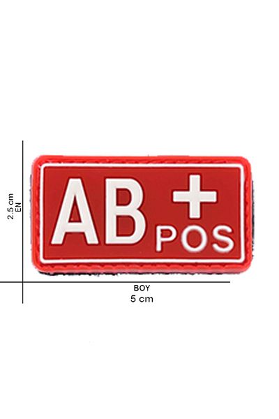 SINGLE SWORD Στρατιωτική σιλικόνη Peç Blood Type Ab Rh Positive - Red