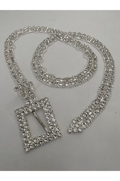 Aksabeltchokers حزام معدني فضي اللون مقاس 2 سم مقاس واحد 95 سم