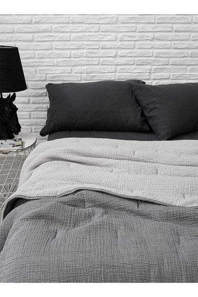 Barine Gray Cocoon Cotton Quilt - 178X234