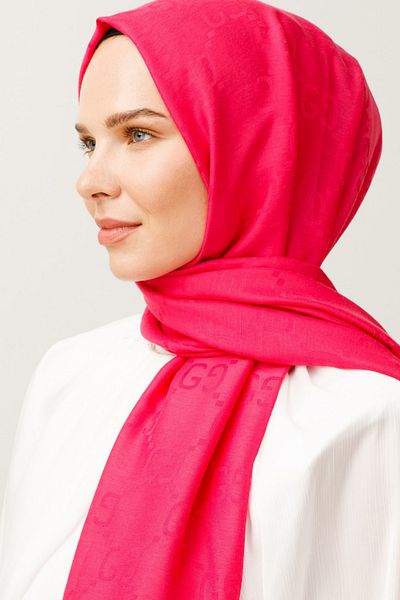 FRESCO SCARFS Γυναικείο Hijab Μεταξένιο Βαμβακερό Ζακάρ G Σάλι*φούξια