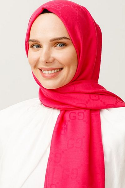 FRESCO SCARFS Γυναικείο Hijab Μεταξένιο Βαμβακερό Ζακάρ G Σάλι*φούξια