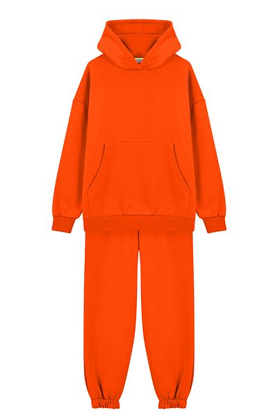 La Sarta Joda Orange Hooded Oversize Unisex Tracksuit Set
