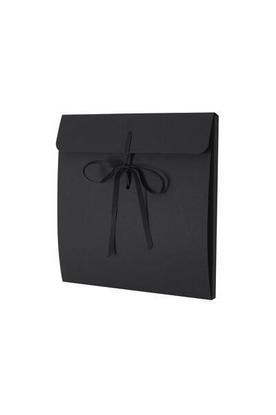 Milim Matbaa 30 Adet Siyah Hediyelik Eşarp Zarf 20x20x1,6 Cm