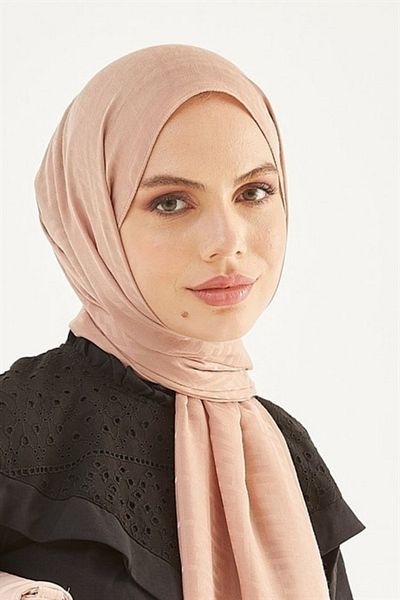 FRESCO SCARFS Γυναικείο Hijab Silky Cotton Jacquard F Pattern Shall*mink
