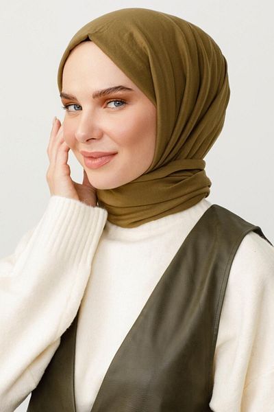 VALORSCARF Σάλι λαδιού πράσινου βαμβακιού