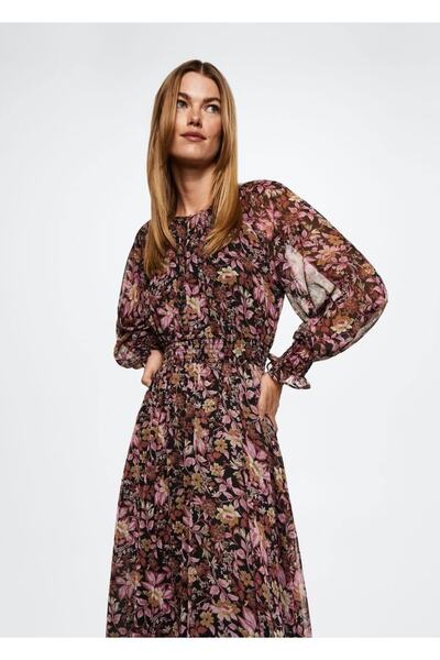 MANGO Woman ΦΟΡΕΜΑ ΜΕ ΛΟΥΛΟΥΔΙΑ