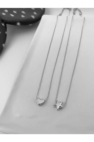 Everglow Jewelry Silver Heart And Star Necklace