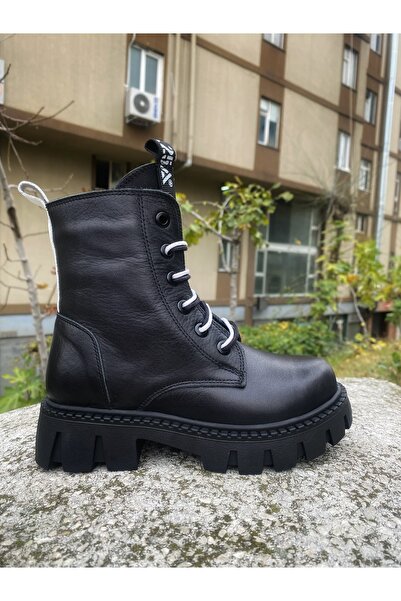 MOTTİ KİDS CLUB Hakiki Deri Çift Renk Bağcıklı Ortopedik Kız Çocuk Bot