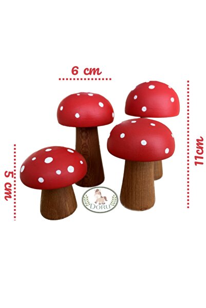 DORU Waldorf 4lü Doğal Ahşap Organik Mantar Oyuncak Seti Hediyelik Bebek Odası Dekor Fotoğraf Çekim