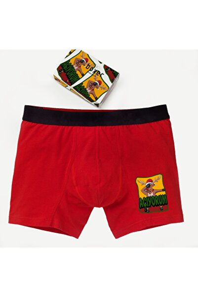 modacix Otvaram muški crveni novogodišnji bokserice dizajnerski set u kutiji