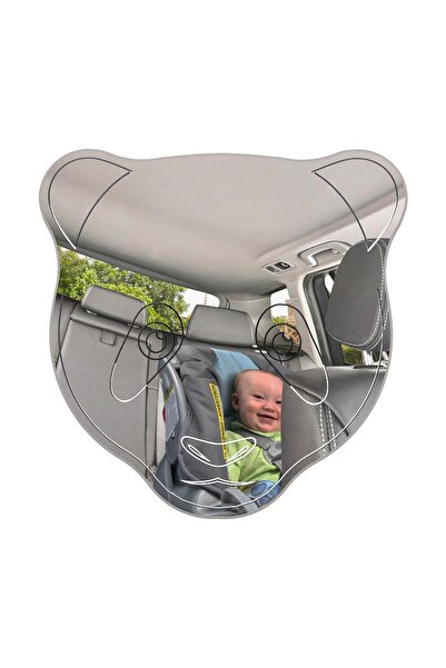 MOTAYSAN Vantuzlu Bebek Dikiz Aynası Panda 11x11 Cm