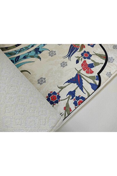 PAWWY Prayer Rug Turquoise Tulip Pattern Soft Prayer Rug Set Prayer Prayer Rug and Pearl Prayer Beads