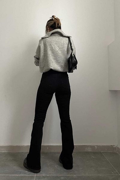 LİMABEL High Waist Colorfast Black Spanish Jeans (Lycra)