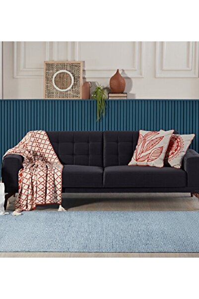 GÜMÜŞSUYU Deco Fashion 14017 Yeni Yüksek Kalite Dekoratif Şönil Mavi Salon Ha...