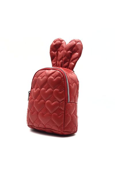 NARKO Nation Red Heart Pattern Zipper Closure Rabbit Ear Bag Children's Backpack