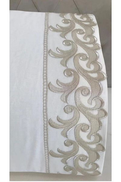 Çeyiz Bahçesi Κάλυμμα μαξιλαριού κρέμας Ivy Cappuccino French Guipure 50&70