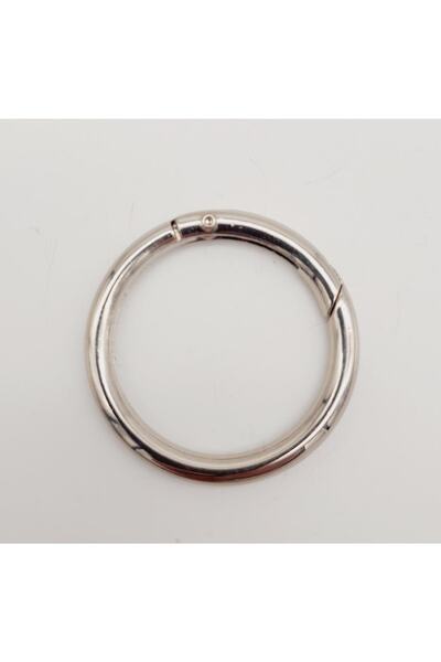 angel çanta aksesuar حلقة زنبركية فضية 4 سم قطعة واحدة