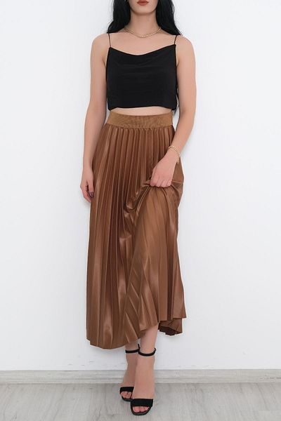 Lukas Light Brown Pleated Skirt - 9819.1621
