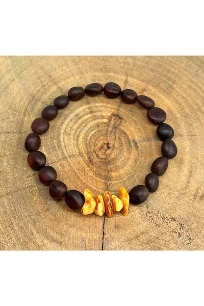 Kotryna Drop Amber Matte Cherry Bone Design Color Adult Bracelet
