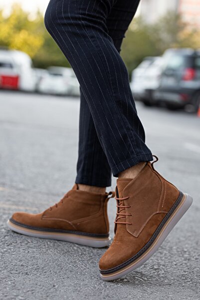 BOUIS Ανδρικά μαύρισμα γνήσιο δέρμα με κορδόνια ψηλή ορθοπεδική διάφανη σόλα Άνετα μακριά χειμωνιάτικα παπούτσια