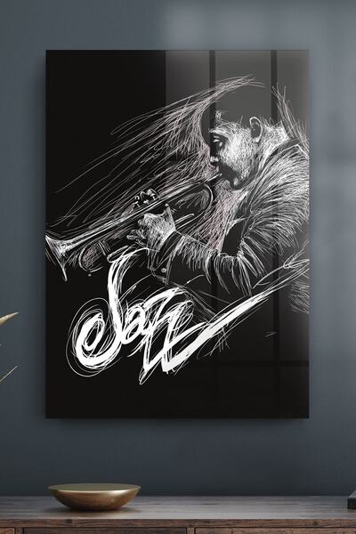 Decovetro Tablou de sticlă tematică pentru muzician de jazz