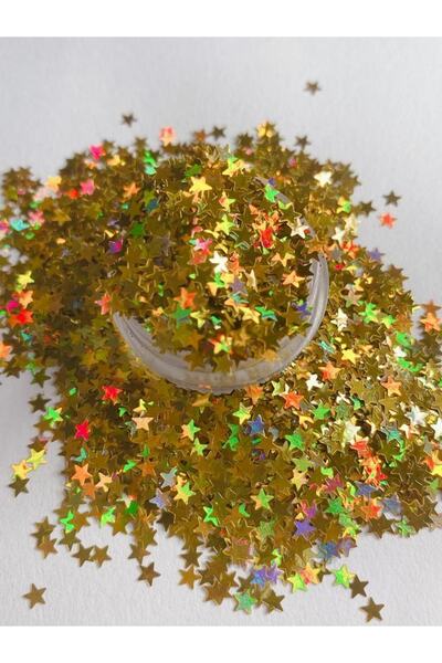 Sirius Hobi Epoksi Reçine Gold Stars Yıldızlar Tırnak Makyaj Chunky Glitter 5...