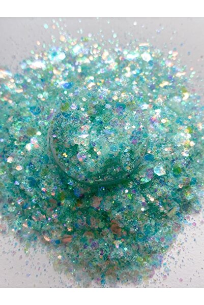 Sirius Hobi Epoksi Reçine Opal Green Tırnak Makyaj Chunky Glitter 8 gr Hologramlı Sim 2x4gr Kutulu