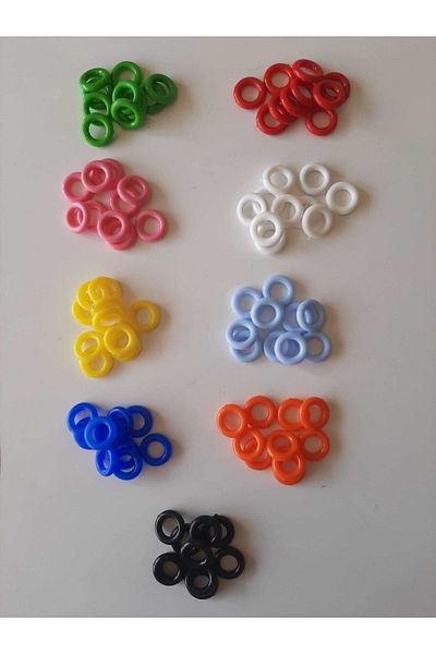 M&H Plastic 9 Colors Mixed Pigeon Bead Ring 90 Pieces