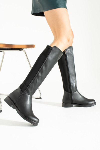 DUXAL SHOES Ежедневни дамски ботуши до коляното - Еластични еластични
