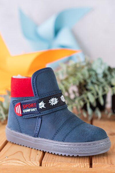 Salim Sırma Lacivert Bantlı Kız Çocuk Ortopedik Içi Tüylü Bot