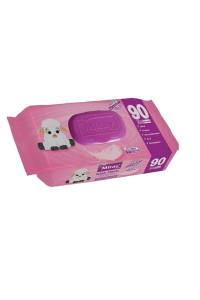 MİRAY روزالينا مناديل مبللة 90 ورقة بغطاء بلاستيك