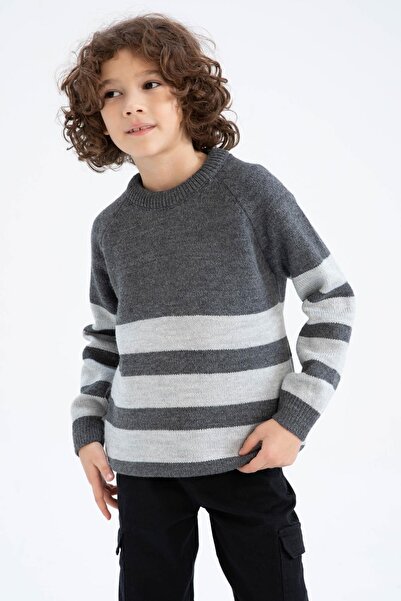 DeFacto Boy's Regular Fit Crew Neck Sweater
