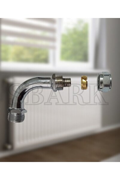 SBARK Pex Dirsekli Radyatör Bağlantı Borusu Krom C Dirsek Boru 1 ADET