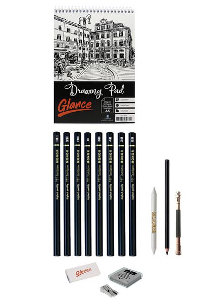 GLANCE A5 Drawing Notebook 120 Gr 50 Yp Tombow Monor Graduated Pencil Drawing Sketch Set