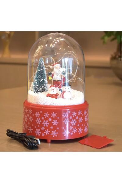 Happystore Noel Led Lamba 8 Müzik Yaratıcı Noel Ağacı Kardan Adam Led Parlayan Süs