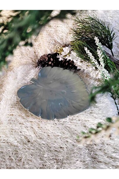 E.M.S AVM Takı Tabağı Organizer Tabak Dekoratif Tabak Kase Mint Yeşili Yaprak Takı Tabağı(porselen Değildir)