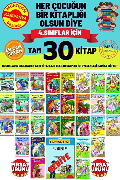 GÖNÜL YAYINCILIK 3 Ve 4.sınıflar Için 30'lu Hikaye Kitabı Seti
