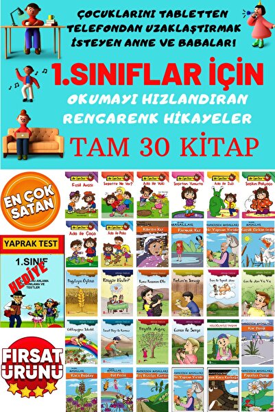 GÖNÜL YAYINCILIK 1. Sınıf Öğrencilerimizin Zevkle Okuyacağı Tam 30 Kitap