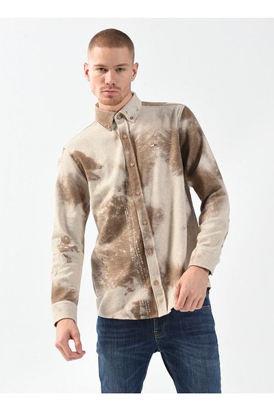 U.S. Polo Assn. Γκρι ανδρικό πουκάμισο - γιακά με κουμπιά, Alnus