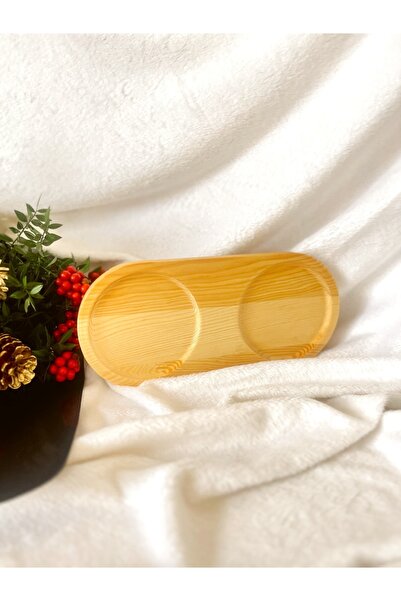 KaiHome Doğal Ahşap Yağdanlık Ve Sunum Altlığı 2bölmeli