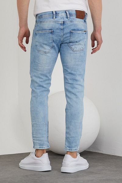 Tarz Cool Men's Blue Washed Skinny Fit Jean Pants