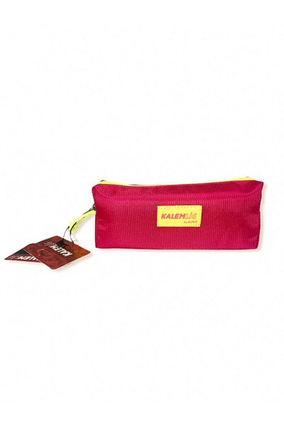 Kalemlig Dark Pink Tim Middle Imperteks Fabric Single Compartment Pen Bag Campaign